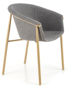 Szare tapicerowane krzesło kubełkowe - Rito