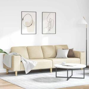 Nowoczesna kremowa sofa z ergonomicznymi podÅokietnikami i brÄ zowymi nogami, idealna do 4 osÃ³b