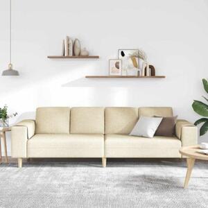 Nowoczesna kremowa sofa z ergonomicznymi podÅokietnikami i brÄ zowymi nogami, idealna do 4 osÃ³b