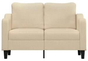 Sofa, 2-osobowa kremowa, 120 cm, tapicerowana tkaninÄ