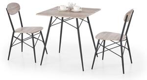 EMWOmeble KABIR kwadrat zestaw stół + 2 krzesła dąb san remo / czarny