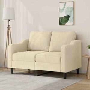 Sofa, 2-osobowa kremowa, 120 cm, tapicerowana tkaninÄ