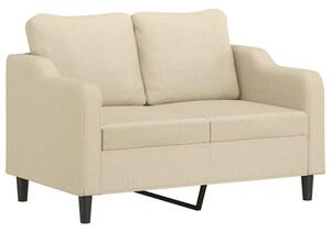 Sofa, 2-osobowa kremowa, 120 cm, tapicerowana tkaninÄ