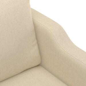 Sofa, 2-osobowa kremowa, 120 cm, tapicerowana tkaninÄ