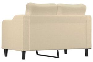 Sofa, 2-osobowa kremowa, 120 cm, tapicerowana tkaninÄ