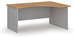 Ergonomiczne biurko PRIMO GRAY, 160x120 cm, prawe, szary/buk