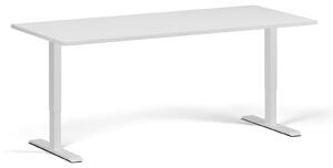 Stół z regulacją wysokości, 2 silniki, 745 - 1215 mm, blat 1800 x 800 mm, podstawa biała, biały