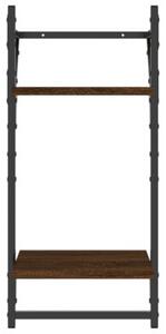 Półki 2-poziomowe z drążkami, 2 szt., brązowy dąb, 30x25x65 cm