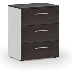 Komoda biurowa do biurka PRIMO WHITE, 740 x 600 x 420 mm, biały/wenge