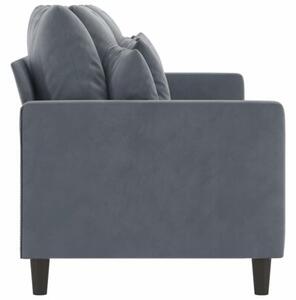 Sofa 3-osobowa, ciemnoszara, 180 cm, obita aksamitem