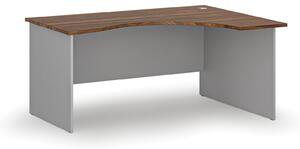 Ergonomiczne biurko PRIMO GRAY, 160x120 cm, prawe, szary/orzech