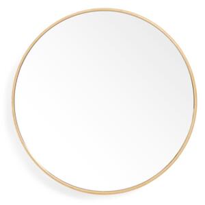 Lustro ścienne z ramą z drewna dębowego Wireworks Glance, ø 45 cm