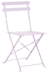 Metalowy zestaw mebli balkonowych fioletowy 2 krzesła stolik ogród taras Fiori Beliani