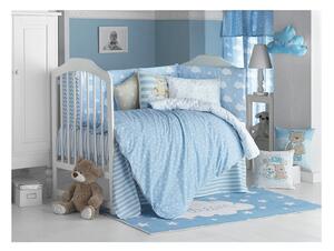 Niebieski bawełniany ochraniacz do łóżeczka Mike & Co. NEW YORK Carino, 40x210 cm