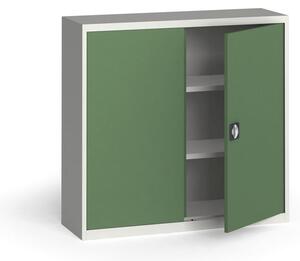 Szafa metalowa, 1150 x 1200 x 400 mm, 2 półki, szara/zielona
