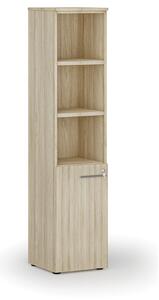 Szafa biurowa kombinowana PRIMO WOOD, drzwi na 2 poziomach, 400 x 420 x 1781 mm, dąb naturalny