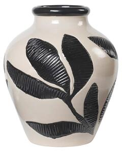 Broste Copenhagen - Ceramiczny wazon ręcznie zdobiony Herbert 30 cm