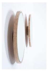 Lustro ścienne z ramą z litego drewna dębowego Gazzda Look, ⌀ 32 cm