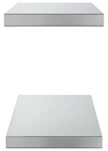 Półki ścienne, 2 szt., 50x23,5x3 cm, srebrna stal nierdzewna