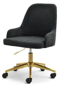 Obrotowe krzesło biurowe mio move czarne boucle na złotej nodze z kółkami