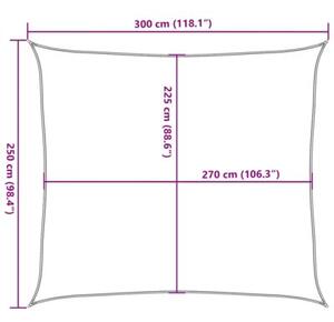 Żagiel przeciwsłoneczny, 160 g/m², biały, 2,5x3 m, hdpe