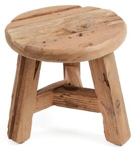 Bazar Bizar - Postarzany taboret z drewna tekowego Yatari 24 cm