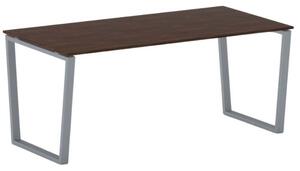 Biurko PRIMO IMPRESS, 180x90 cm, szaro-srebrna podstawa, orzech