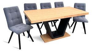 Zestaw do salonu stół z krzesłami styl loft rozkładany stół SJ80+ 4x krzesła KW110