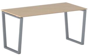 Biurko PRIMO IMPRESS, 160x80 cm, szaro-srebrna podstawa, buk