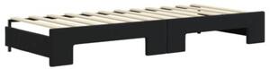 Sofa rozsuwana z materacami, czarna, 80x200 cm, aksamit