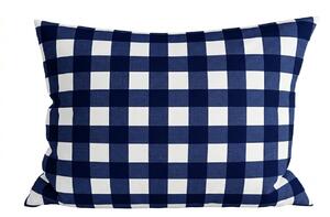 Poszewka na poduszkę z mikrofibry NAVY GINGHAM 50x70 cm, niebiesko-biała