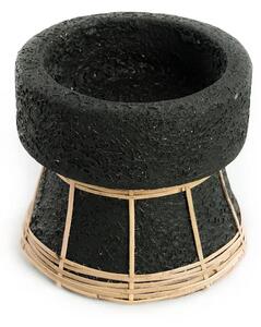 Bazar Bizar - Czarny betonowy świecznik 12 cm