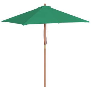 Parasol ogrodowy na drewnianym słupku, 150 x 200 cm, zielony