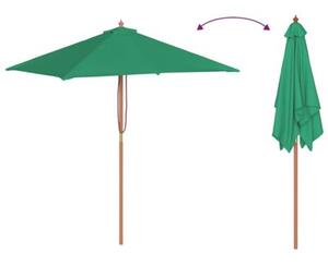 Parasol ogrodowy na drewnianym słupku, 150 x 200 cm, zielony