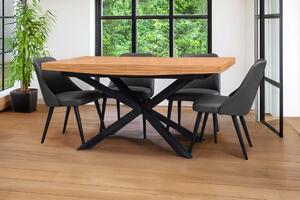 Zestaw: Stół SJ50 rozkładany 160/90 cm + 2x40 cm + 4 krzesła skórzane Filip