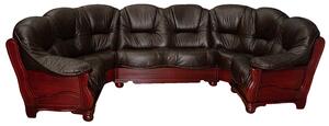 Narożnik Podkowa "U" 220/350/220 cm Roma z drewnianymi wstawkami