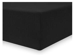 Czarne dżersejowe prześcieradło elastyczne DecoKing Amber Collection, 180/200x200 cm