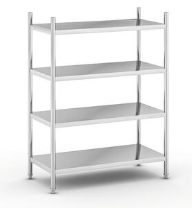Półki ze stali nierdzewnej, 1550 x 1200 x 600 mm, 4 półki