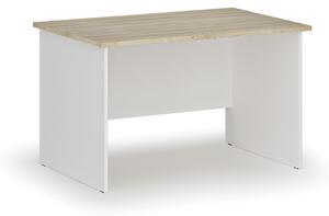 Biurko PRIMO WHITE, 120x80 cm, biały/dąb naturalny