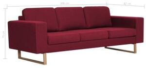 Sofa 3-osobowa, tapicerowana tkaninÄ , kolor czerwonego wina
