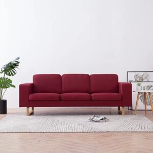 Sofa 3-osobowa, tapicerowana tkaninÄ , kolor czerwonego wina