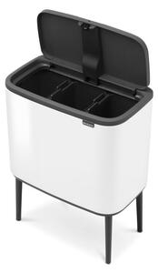 Biały stalowy kosz na śmieci do segregacji odpadów otwierany na dotyk 33 l Bo Touch Bin – Brabantia