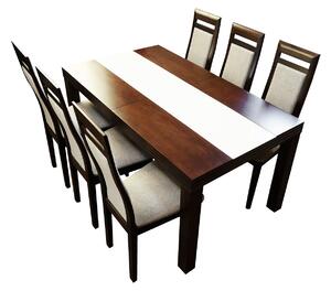 Stół z krzesłami, stół rozkładany 160+2x40 cm BASIA LUX + 6 Krzeseł KATRINA