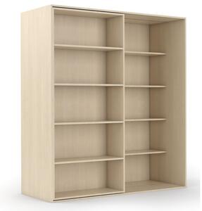 Dwurzędowa biblioteka przesuwna DOUBLE, 1800 x 700 x 2000 mm, brzoza