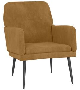 Fotel, brÄ zowy, 62x79x79 cm, obity aksamitem