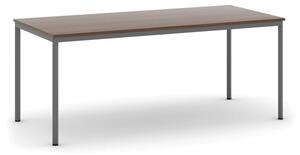 Stół jadalniany, 180x80 cm, ciemnoszara podstawa, orzech