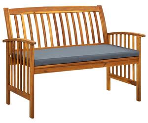 Ławka ogrodowa z poduszką, 119 cm, lite drewno akacjowe