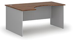 Ergonomiczne biurko PRIMO GRAY, 160x120 cm, lewe, szary/orzech