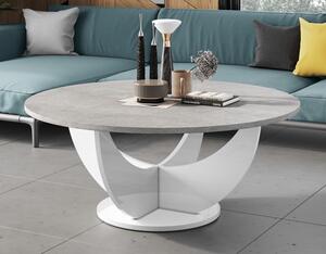 Okrągły stolik kawowy Capri 100 blat imitacja betonu