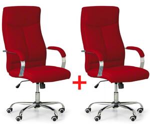 Krzesło biurowe LUGO TEX 1+1 GRATIS, czerwony